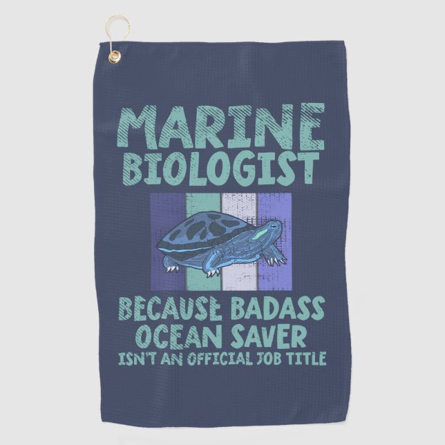 Marine Biologist Marine Biology Golf Towel (Front)