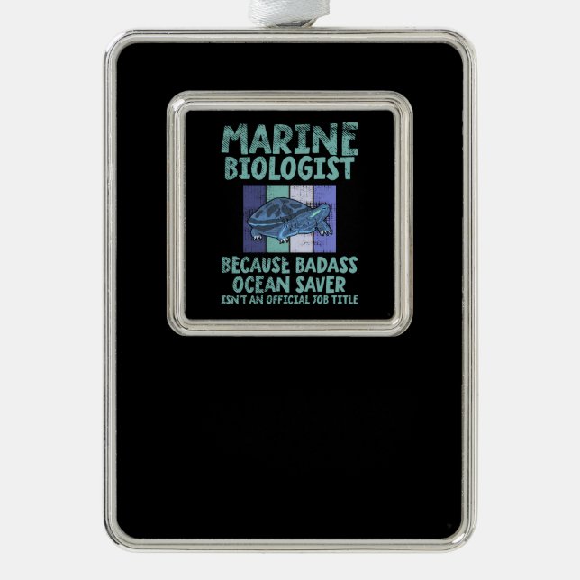 Marine Biologist Marine Biology Silver Plated Framed Ornament (Front)