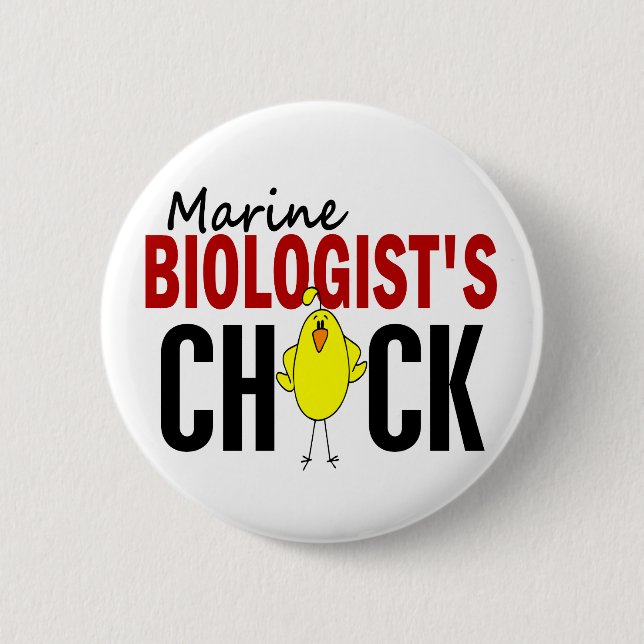 MARINE BIOLOGIST’S CHICK 6 CM ROUND BADGE (Front)