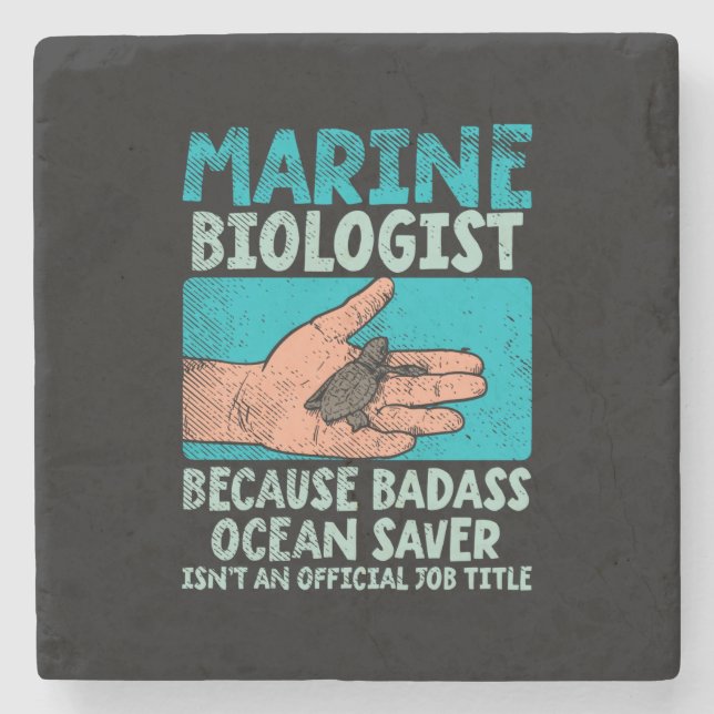 Marine Biologist Stone Coaster (Front)
