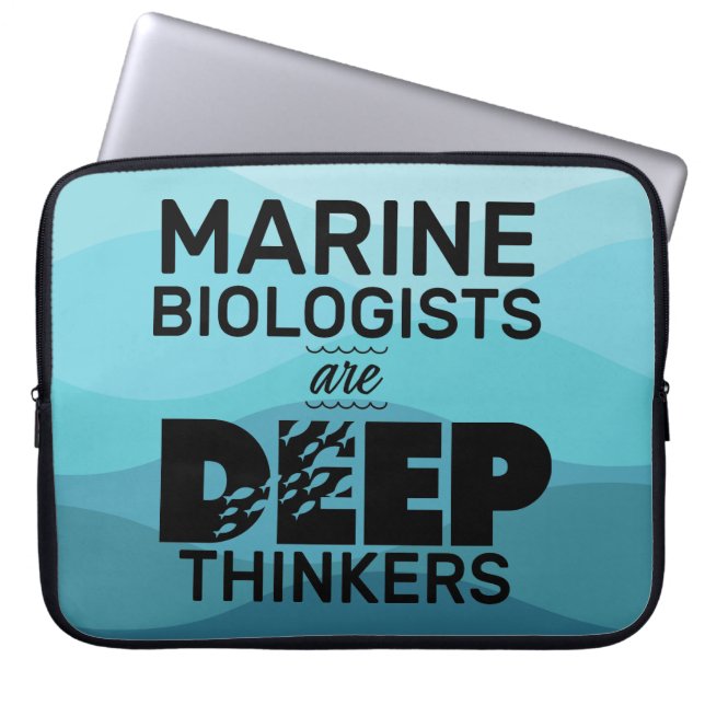 Marine Biologist Typography Laptop Sleeve (Front)