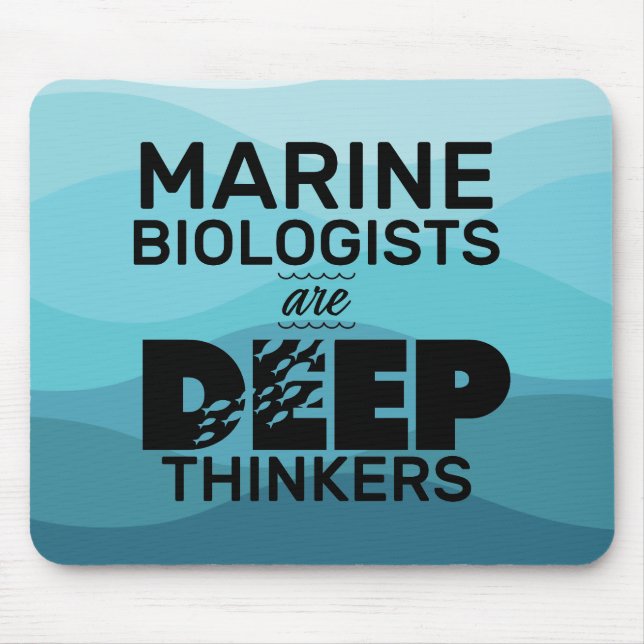 Marine Biologist Typography Mouse Mat (Front)