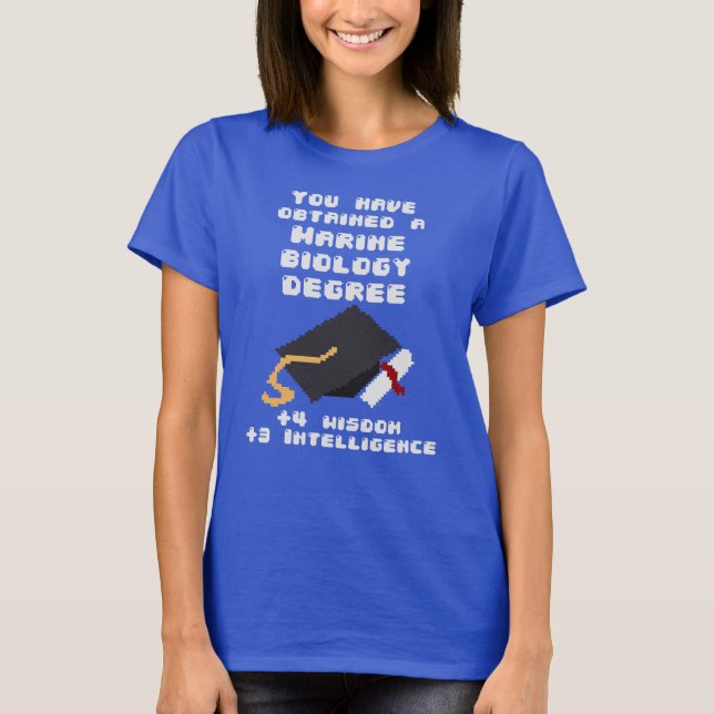Marine biology degree graduate funny rpg gamer T-Shirt (Front)