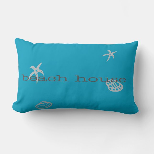 Marine Blue Beach House Nautical Theme Pillow (Front)