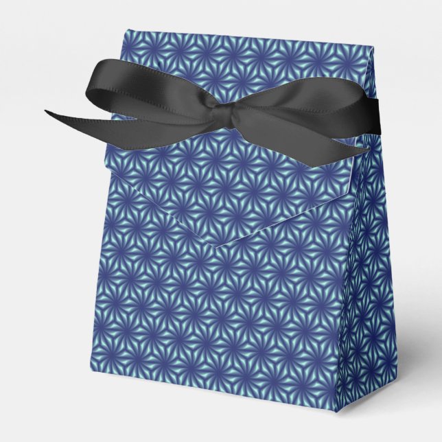Marine Blue Fractal Pattern Favour Box (Front Side)