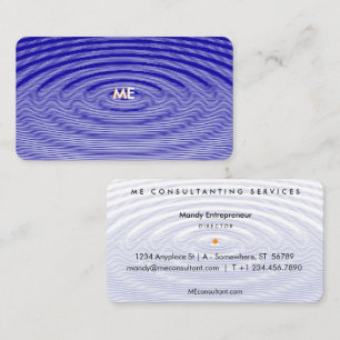 Marine Blue on blue Minimalist Ripple Wave Effect Business Card