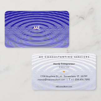 Marine Blue on blue Minimalist Ripple Wave Effect Business Card