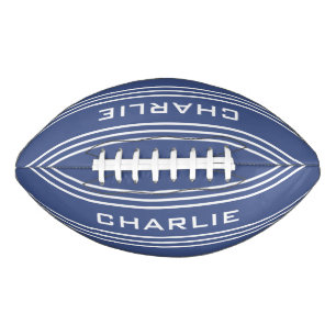 Marine Blue Stripes custom monogram football American Football