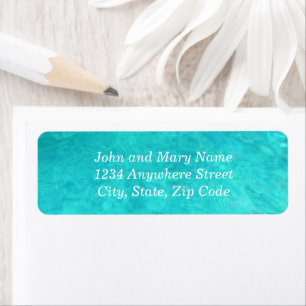 Marine Blue Water Colour Return Address