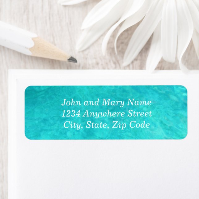 Marine Blue Water Colour Return Address (Insitu)