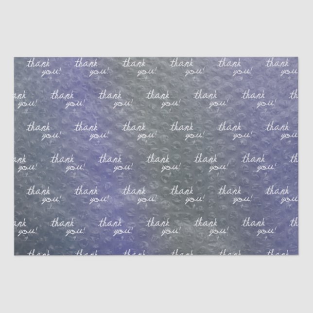 Marine Blues Bubble Wrap Reseller Thank You Tissue Paper (Front)