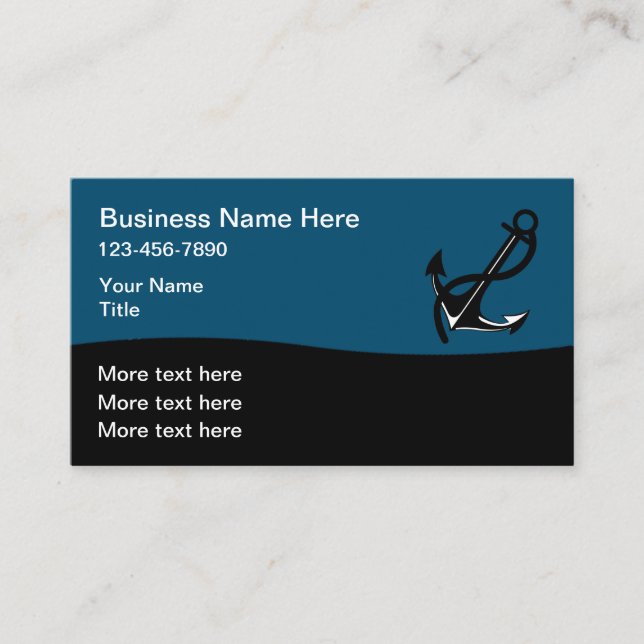 Marine Boating Ship Anchor Business Cards (Front)