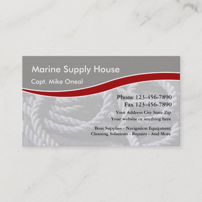 Marine Boating Supply Business Card (Front)
