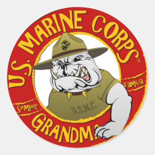 Marine Corp Grandma Classic Round Sticker
