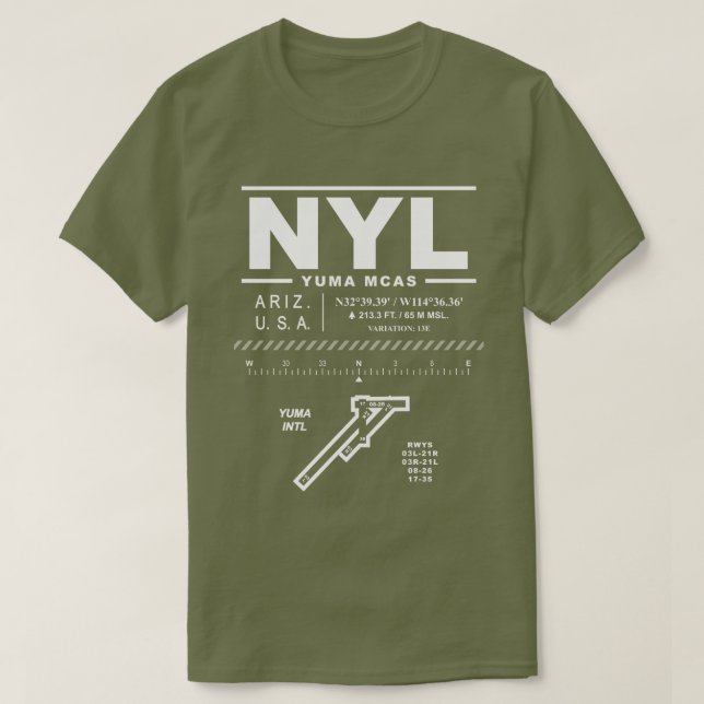 Marine Corps Air Station MCAS Yuma NYL T-Shirt (Design Front)
