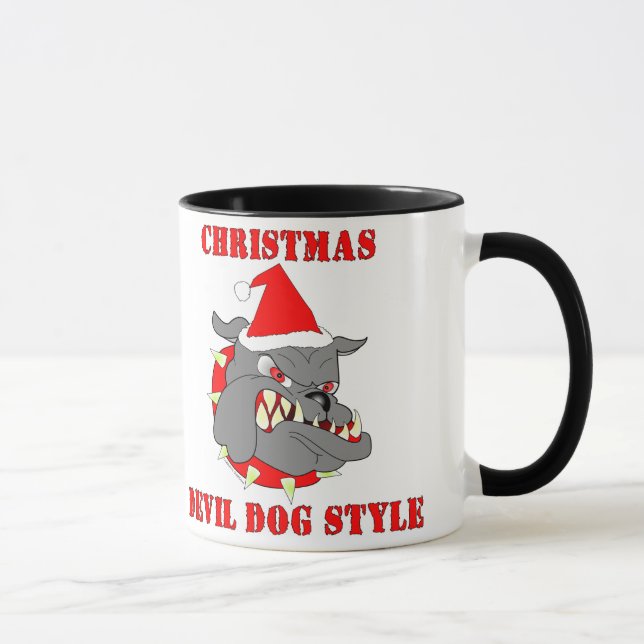 Marine Corps Christmas Devil Dog Style Mug (Right)