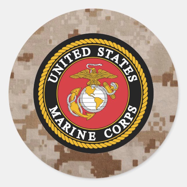 Marine Corps Digital Camo  Sticker (Front)