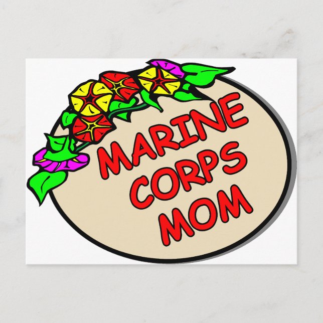 Marine Corps Mum Plaque Postcard (Front)