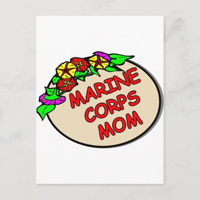Marine Corps Mum Plaque Postcard (Front)