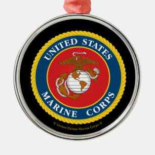 Marine Corps Seal - Flat Metal Tree Decoration
