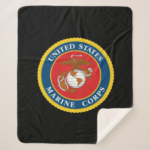 Marine Corps Seal - Flat Sherpa Blanket