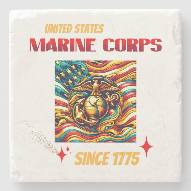 Marine Corps Since 1775 Stone Coaster (Front)