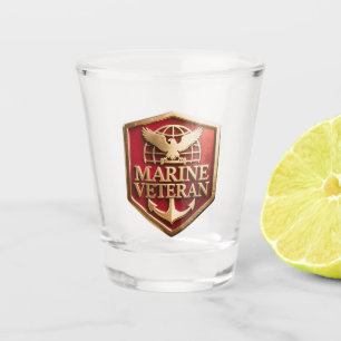 Marine Corps Veteran Logo Emblem Shot Glass