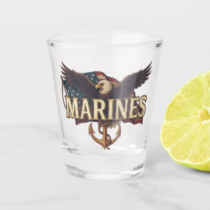 Marine Corps Veteran Logo Emblem Shot Glass