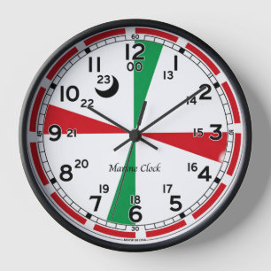 Marine dial depicting high and low tide clock