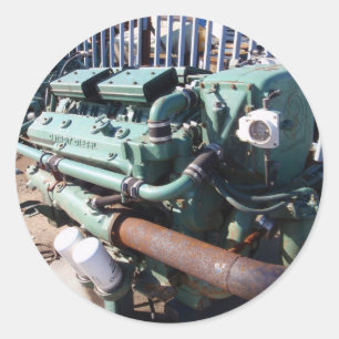 Marine Diesel Engine Classic Round Sticker