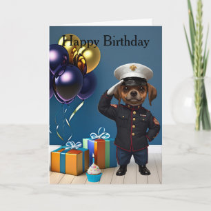 marine dog birthday Folded Greeting Card