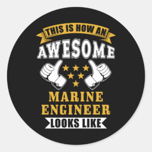 Marine Engineer Gift Classic Round Sticker