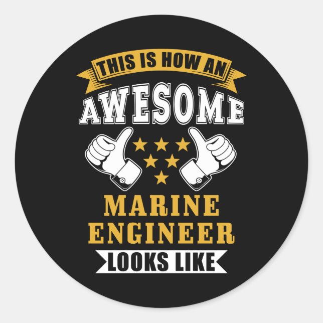 Marine Engineer Gift Classic Round Sticker (Front)