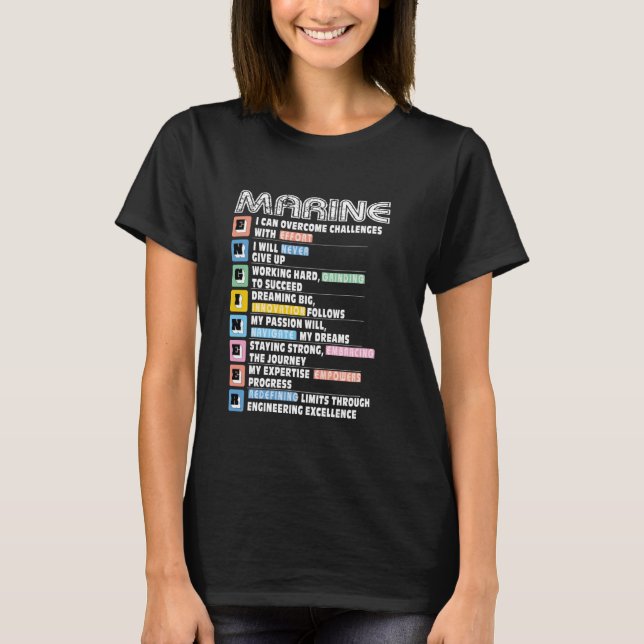 Marine Engineer Motivacional T-Shirt (Front)