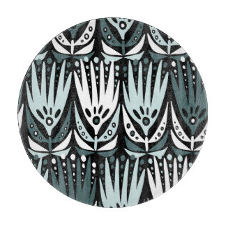 Marine Flowers: Modern Vintage Abstract. Cutting Board