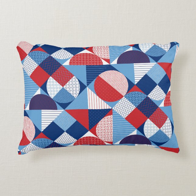 Marine geometric: summer seamless pattern. decorative cushion (Front)