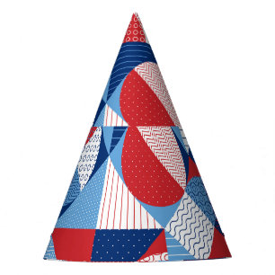 Marine geometric: summer seamless pattern. party hat