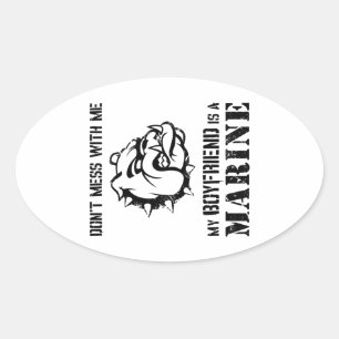 Marine Girlfriend Oval Sticker