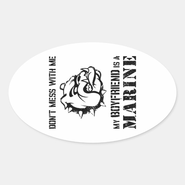 Marine Girlfriend Oval Sticker (Front)