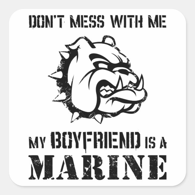 Marine Girlfriend Square Sticker (Front)