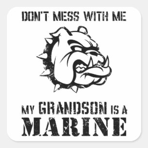 Marine Grandpa/Grandma Square Sticker
