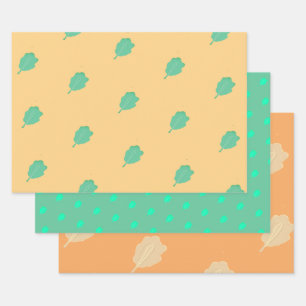 Marine habitat Wrapping Paper Flat Sheet Set of 3
