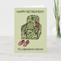 Marine Happy Retirement Cartoon Armchair