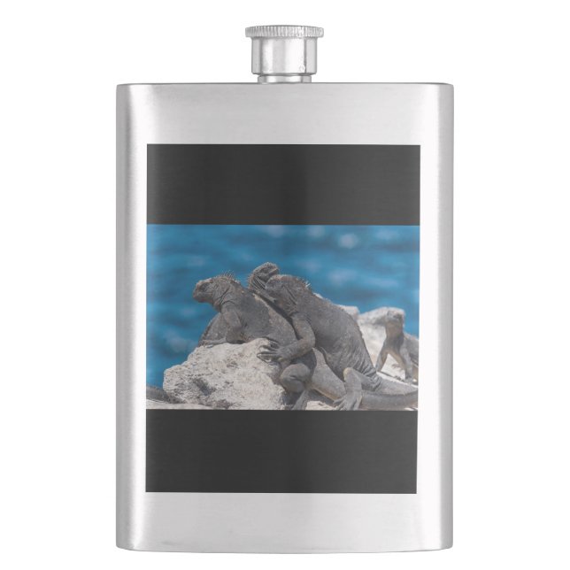 Marine Iguana Hip Flask (Front)