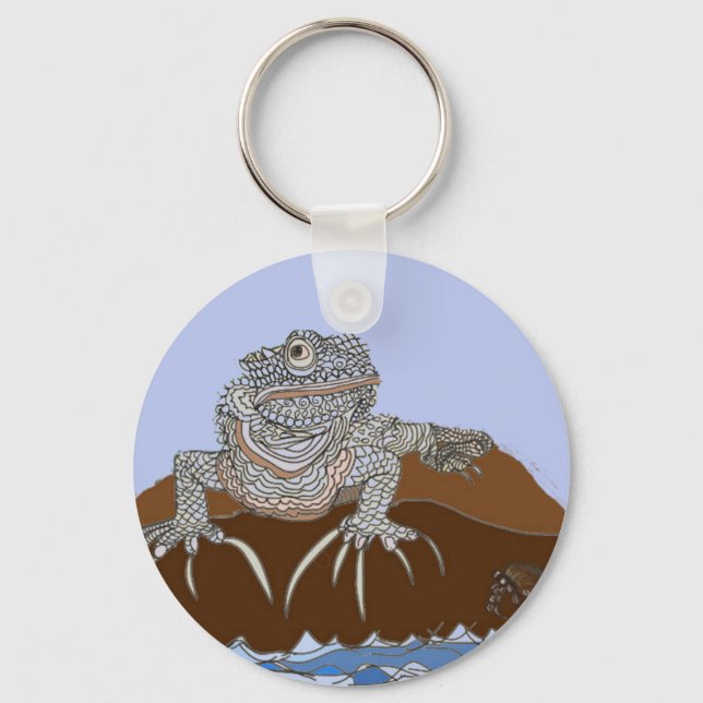 Marine Iguana on Rock Key Ring (Front)