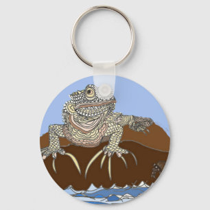 Marine Iguana on Rock Key Ring