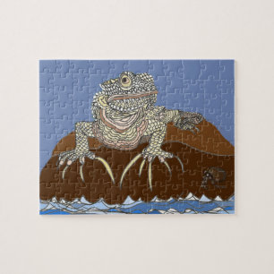 Marine Iguana on Rock with Hermit Crab Jigsaw Puzzle