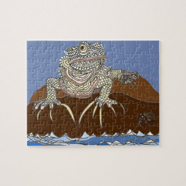 Marine Iguana on Rock with Hermit Crab Jigsaw Puzzle (Horizontal)