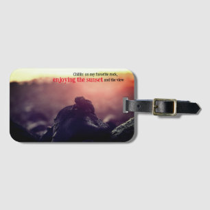 Marine iguana sunbathing luggage tag