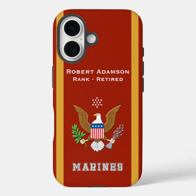 Marine Insignia Personalised with Name Case-Mate iPhone Case (Back)